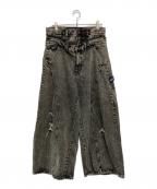 NAUTICAノーティカ）の古着「Double Waist Distressed Baggy」｜ブラック