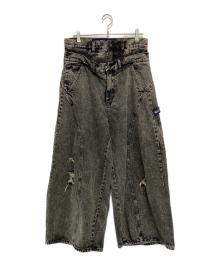NAUTICA（ノーティカ）の古着「Double Waist Distressed Baggy」｜ブラック