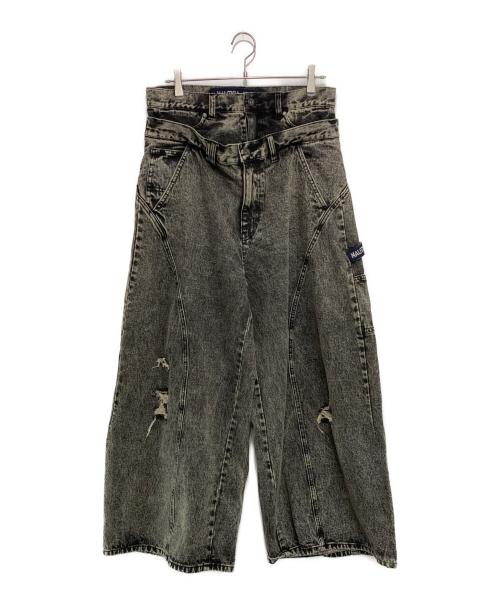 NAUTICA（ノーティカ）NAUTICA (ノーティカ) Double Waist Distressed Baggy ブラック サイズ:Mの古着・服飾アイテム