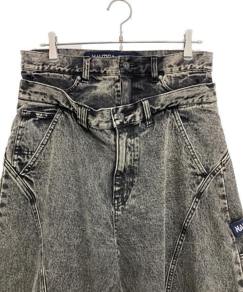 NAUTICA（ノーティカ）NAUTICA (ノーティカ) Double Waist Distressed Baggy ブラック サイズ:Mの古着・服飾アイテム