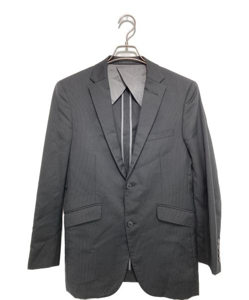 BURBERRY BLACK LABEL（バーバリーブラックレーベル）BURBERRY BLACK LABEL (バーバリーブラックレーベル) シルクウール混 ストライプセットアップスーツ ブラック サイズ:Sの古着・服飾アイテム