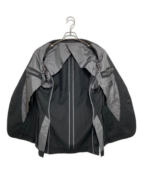 BURBERRY BLACK LABEL（バーバリーブラックレーベル）BURBERRY BLACK LABEL (バーバリーブラックレーベル) シルクウール混 ストライプセットアップスーツ ブラック サイズ:Sの古着・服飾アイテム