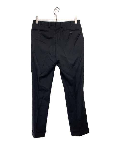 BURBERRY BLACK LABEL（バーバリーブラックレーベル）BURBERRY BLACK LABEL (バーバリーブラックレーベル) シルクウール混 ストライプセットアップスーツ ブラック サイズ:Sの古着・服飾アイテム