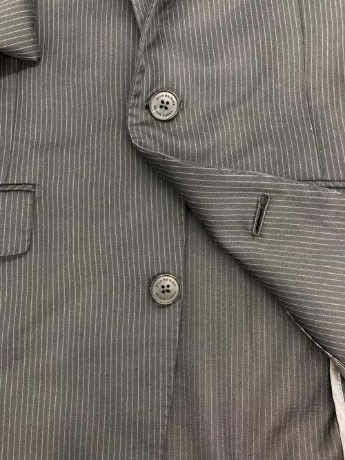 BURBERRY BLACK LABEL（バーバリーブラックレーベル）BURBERRY BLACK LABEL (バーバリーブラックレーベル) シルクウール混 ストライプセットアップスーツ ブラック サイズ:Sの古着・服飾アイテム