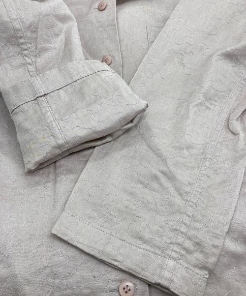 ISSEY MIYAKE（イッセイミヤケ）ISSEY MIYAKE (イッセイミヤケ) ステッチデザイン コットンシャツ ピンク サイズ:2の古着・服飾アイテム