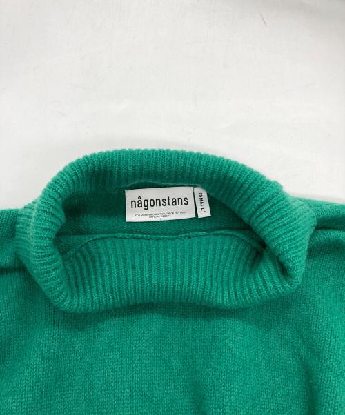 nagonstans（ナゴンスタンス）nagonstans (ナゴンスタンス) バイカラーニットワンピース グリーン×イエロー サイズ:Sの古着・服飾アイテム