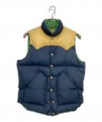 RockyMountainFeatherBedロッキーマウンテンフェザーベッド）の古着「ダウンベスト」｜ベージュ×ネイビー