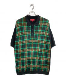 SUPREME（シュプリーム）の古着「Plaid Knit S/S Polo」｜グリーン×オレンジ