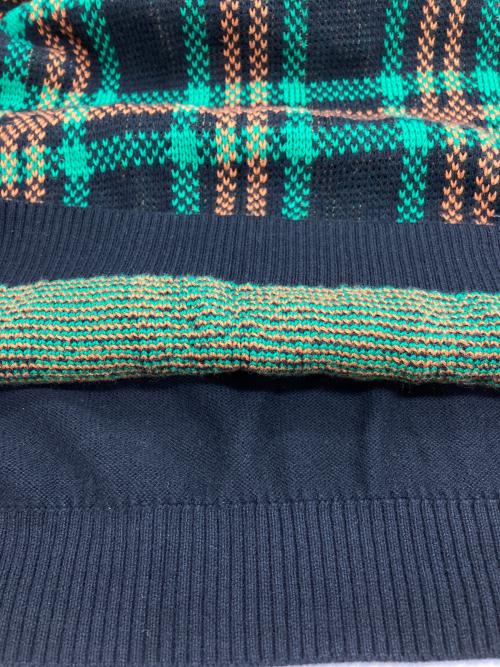 SUPREME（シュプリーム）SUPREME (シュプリーム) Plaid Knit S/S Polo グリーン×オレンジ サイズ:XLの古着・服飾アイテム