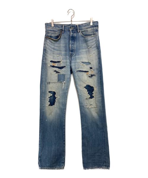 Hysteric Glamour（ヒステリックグラマー）Hysteric Glamour (ヒステリックグラマー) TH加工 WW2 ストレートデニムパンツ インディゴ サイズ:32の古着・服飾アイテム