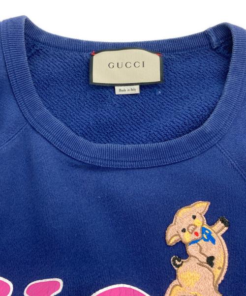GUCCI（グッチ）GUCCI (グッチ) プリントスウェット ネイビー サイズ:XSの古着・服飾アイテム