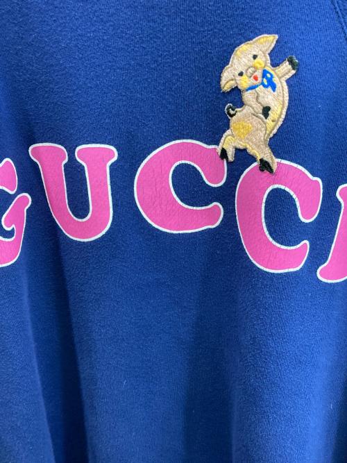 GUCCI（グッチ）GUCCI (グッチ) プリントスウェット ネイビー サイズ:XSの古着・服飾アイテム