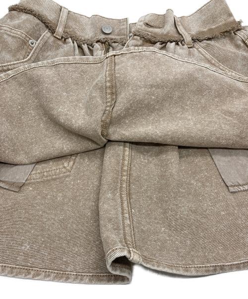 THE TOE（ザ・トゥー）THE TOE (ザ・トゥー) デニムミニスカート ブラウン サイズ:Sの古着・服飾アイテム