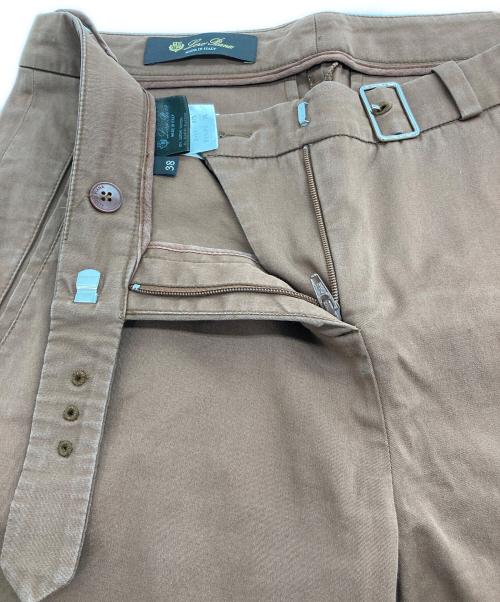 LORO PIANA（ロロピアーナ）LORO PIANA (ロロピアーナ) ベルテッドパンツ ブラウン サイズ:38の古着・服飾アイテム