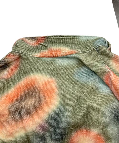 stussy（ステューシー）stussy (ステューシー) Velveteen Jungle L/SL Shirt グリーン×オレンジ サイズ:Lの古着・服飾アイテム