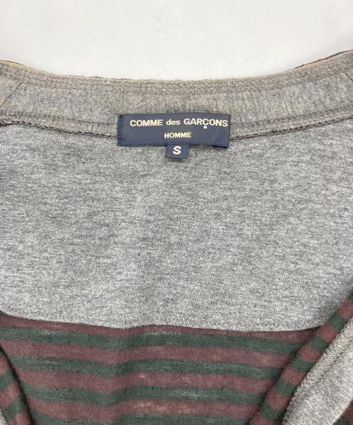 COMME des GARCONS HOMME（コムデギャルソン オム）COMME des GARCONS HOMME (コムデギャルソン オム) ボーダーカーディガン ブラック×ボルドー サイズ:Sの古着・服飾アイテム