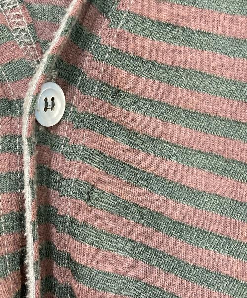 COMME des GARCONS HOMME（コムデギャルソン オム）COMME des GARCONS HOMME (コムデギャルソン オム) ボーダーカーディガン ブラック×ボルドー サイズ:Sの古着・服飾アイテム