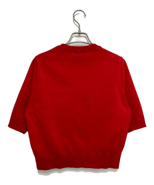 CABAN（キャバン）CABAN (キャバン) ファインポリエステル ハーフスリーブポケットカーディガン レッド サイズ:Sの古着・服飾アイテム
