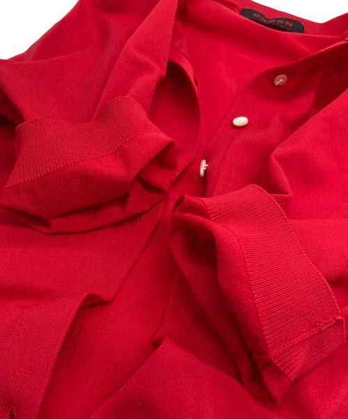 CABAN（キャバン）CABAN (キャバン) ファインポリエステル ハーフスリーブポケットカーディガン レッド サイズ:Sの古着・服飾アイテム