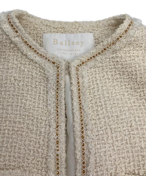 BALLSEY（ボールジィ）BALLSEY (ボールジィ) ツイストループツイード ノーカラージャケット ベージュ サイズ:SIZE 36の古着・服飾アイテム