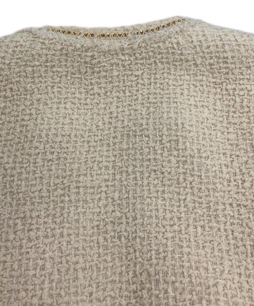 BALLSEY（ボールジィ）BALLSEY (ボールジィ) ツイストループツイード ノーカラージャケット ベージュ サイズ:SIZE 36の古着・服飾アイテム