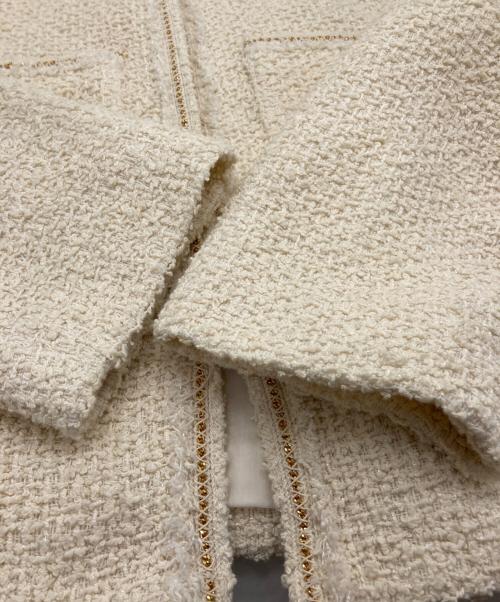 BALLSEY（ボールジィ）BALLSEY (ボールジィ) ツイストループツイード ノーカラージャケット ベージュ サイズ:SIZE 36の古着・服飾アイテム