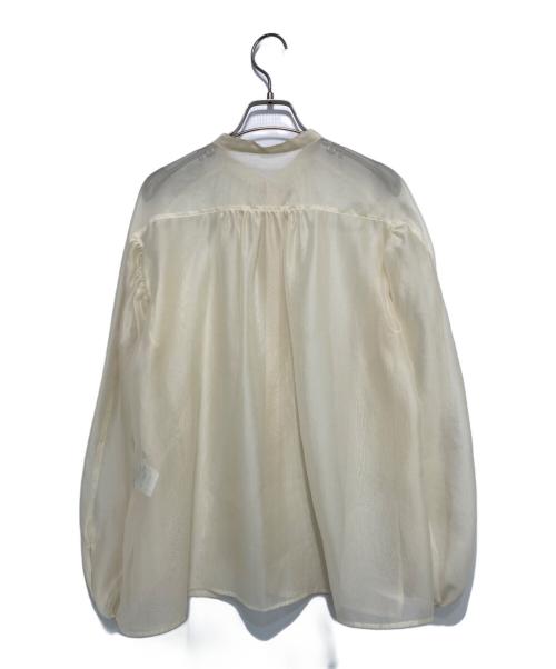 MACPHEE（マカフィー）MACPHEE (マカフィー) ソフトオーガンジー バンドカラーブラウス ベージュ サイズ:SIZE 36の古着・服飾アイテム