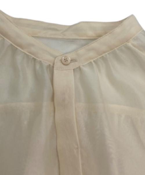 MACPHEE（マカフィー）MACPHEE (マカフィー) ソフトオーガンジー バンドカラーブラウス ベージュ サイズ:SIZE 36の古着・服飾アイテム