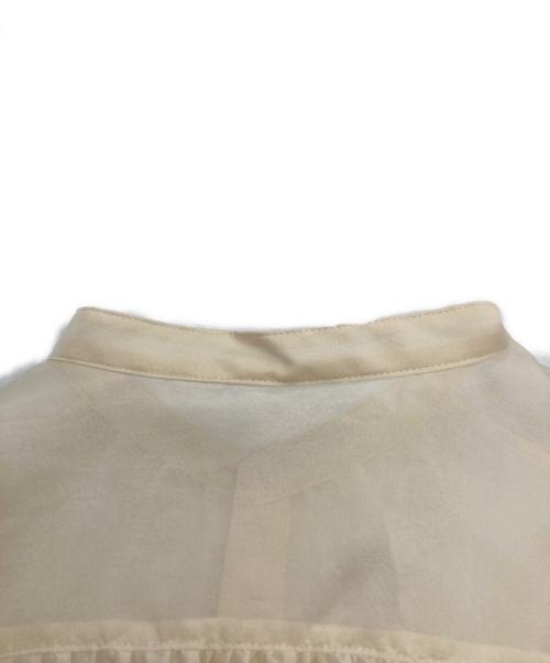 MACPHEE（マカフィー）MACPHEE (マカフィー) ソフトオーガンジー バンドカラーブラウス ベージュ サイズ:SIZE 36の古着・服飾アイテム