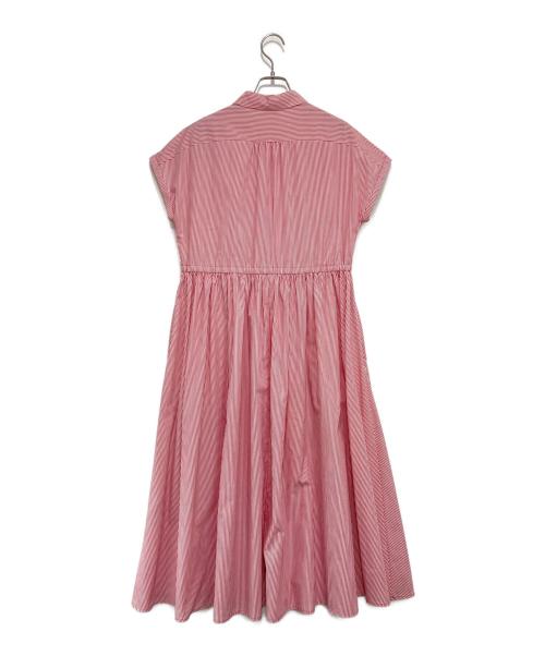 To b. by agnes b.（トゥービー バイ アニエスベー）To b. by agnes b. (トゥービー バイ アニエスベー) ROBE ストライプロングシャツワンピース ホワイト×レッド サイズ:36の古着・服飾アイテム