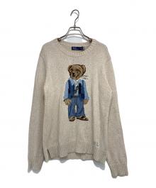 POLO RALPH LAUREN（ポロ・ラルフローレン）の古着「ポロベアクルーネックニット」｜ベージュ