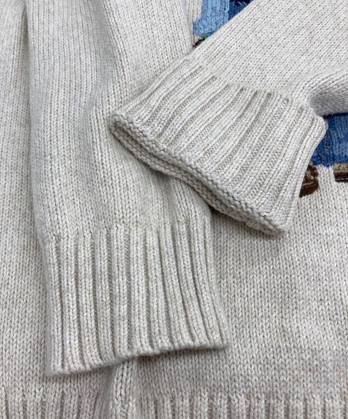 POLO RALPH LAUREN（ポロ・ラルフローレン）POLO RALPH LAUREN (ポロ・ラルフローレン) ポロベアクルーネックニット ベージュ サイズ:Mの古着・服飾アイテム