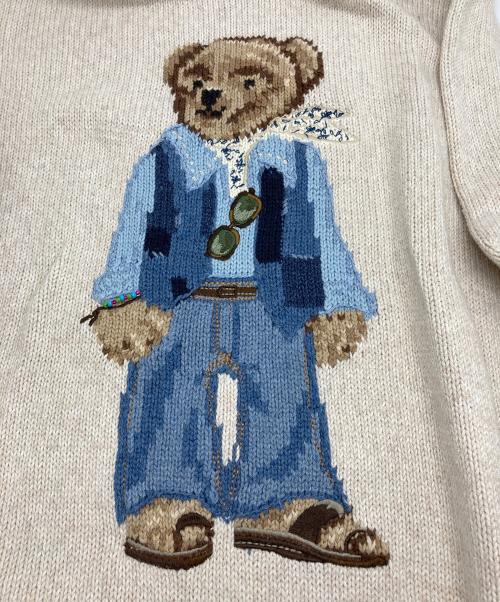 POLO RALPH LAUREN（ポロ・ラルフローレン）POLO RALPH LAUREN (ポロ・ラルフローレン) ポロベアクルーネックニット ベージュ サイズ:Mの古着・服飾アイテム