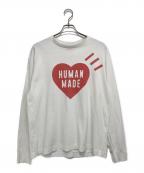 HUMAN MADEヒューマンメイド）の古着「ハートロゴ長袖カットソー」｜ホワイト