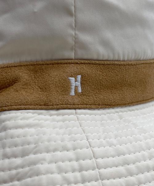 HERMES（エルメス）HERMES (エルメス) パイピングバケットハット ベージュの古着・服飾アイテム