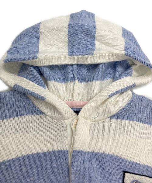 POLO RALPH LAUREN（ポロ・ラルフローレン）POLO RALPH LAUREN (ポロ・ラルフローレン) フーデッド ボーダーニット レイヤードワンピース ブルー×ホワイト サイズ:XL（16）の古着・服飾アイテム