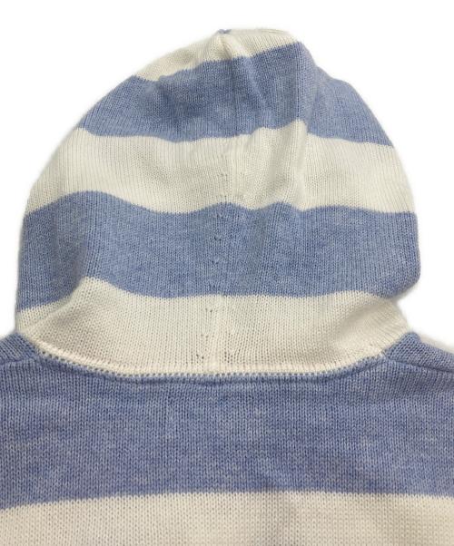 POLO RALPH LAUREN（ポロ・ラルフローレン）POLO RALPH LAUREN (ポロ・ラルフローレン) フーデッド ボーダーニット レイヤードワンピース ブルー×ホワイト サイズ:XL（16）の古着・服飾アイテム