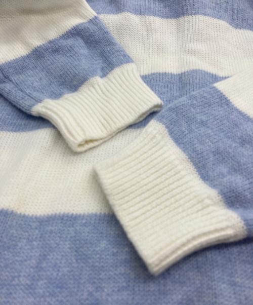 POLO RALPH LAUREN（ポロ・ラルフローレン）POLO RALPH LAUREN (ポロ・ラルフローレン) フーデッド ボーダーニット レイヤードワンピース ブルー×ホワイト サイズ:XL（16）の古着・服飾アイテム