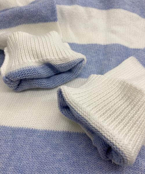 POLO RALPH LAUREN（ポロ・ラルフローレン）POLO RALPH LAUREN (ポロ・ラルフローレン) フーデッド ボーダーニット レイヤードワンピース ブルー×ホワイト サイズ:XL（16）の古着・服飾アイテム