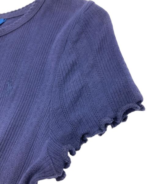 POLO RALPH LAUREN（ポロ・ラルフローレン）POLO RALPH LAUREN (ポロ・ラルフローレン) ニット切替ストライプワンピース ネイビー サイズ:L(12-14）の古着・服飾アイテム