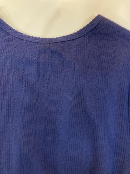 POLO RALPH LAUREN（ポロ・ラルフローレン）POLO RALPH LAUREN (ポロ・ラルフローレン) ニット切替ストライプワンピース ネイビー サイズ:L(12-14）の古着・服飾アイテム