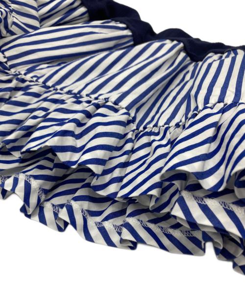 POLO RALPH LAUREN（ポロ・ラルフローレン）POLO RALPH LAUREN (ポロ・ラルフローレン) ニット切替ストライプワンピース ネイビー サイズ:L(12-14）の古着・服飾アイテム