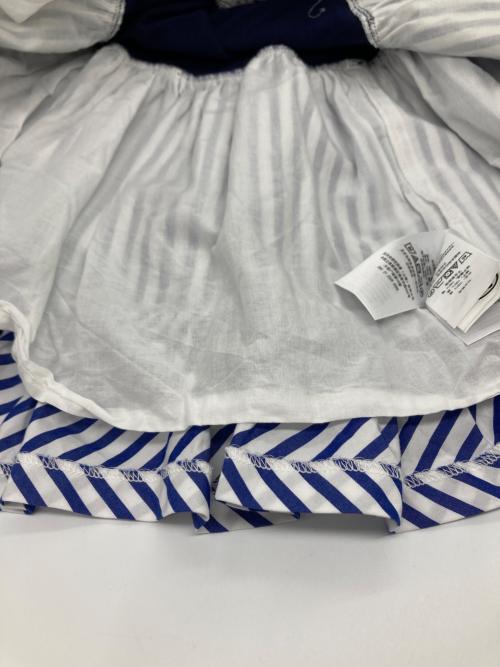 POLO RALPH LAUREN（ポロ・ラルフローレン）POLO RALPH LAUREN (ポロ・ラルフローレン) ニット切替ストライプワンピース ネイビー サイズ:L(12-14）の古着・服飾アイテム