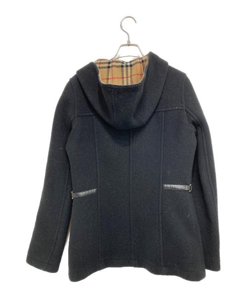 BURBERRY BLUE LABEL（バーバリー ブルー レーベル）BURBERRY BLUE LABEL (バーバリー ブルー レーベル) ホース刺繍 裏ノバチェック フーデットコート ブラック サイズ:38の古着・服飾アイテム