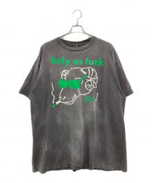 SAINT MICHAEL（セントマイケル）の古着「Holy As Fuck プリントTシャツ」｜グレー
