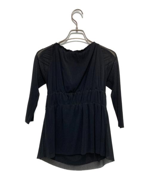 VIVIENNE TAM（ヴィヴィアンタム）VIVIENNE TAM (ヴィヴィアンタム) 七分袖ビーズブラウス ブラックの古着・服飾アイテム