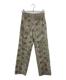 MAISON SPECIAL（メゾンスペシャル）の古着「Vegan Leather Python Cut Off Pants」｜グレー×ベージュ