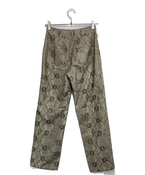 MAISON SPECIAL（メゾンスペシャル）MAISON SPECIAL (メゾンスペシャル) Vegan Leather Python Cut Off Pants グレー×ベージュ サイズ:36の古着・服飾アイテム