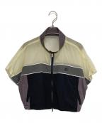 MAISON SPECIALメゾンスペシャル）の古着「Color Block Half Sleeve Tops」｜ブラック×ベージュ