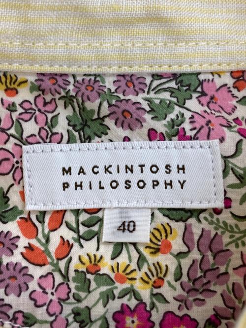 MACKINTOSH PHILOSOPHY（マッキントッシュ フィロソフィー）MACKINTOSH PHILOSOPHY (マッキントッシュ フィロソフィー) 半袖リネンストライプシャツ イエロー サイズ:40の古着・服飾アイテム